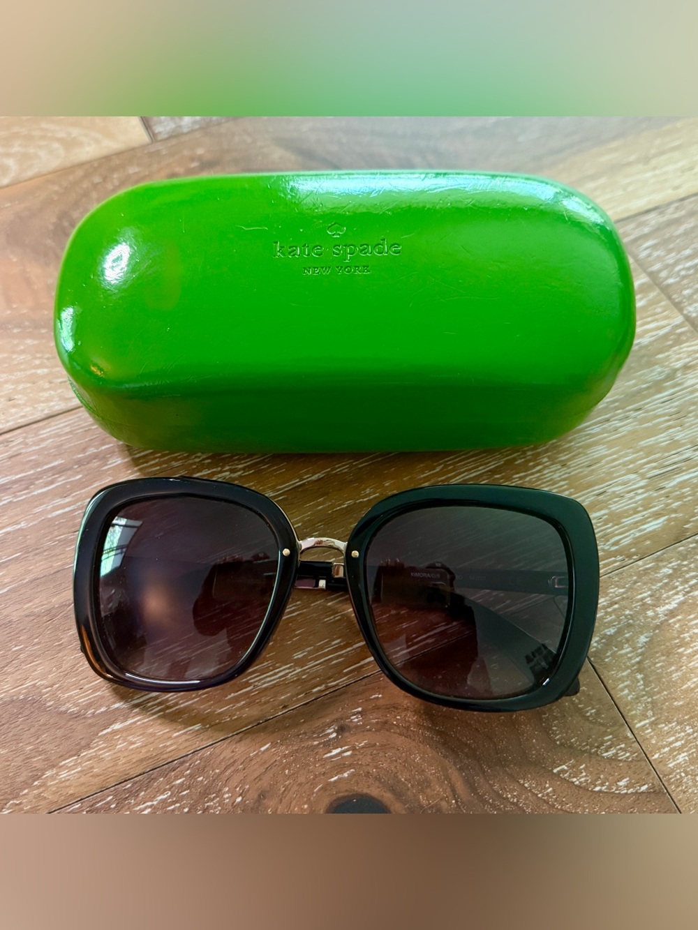 Kate Spade Hello Sunshine Kimora Black Oversized Women’s Sunglasses with Case
